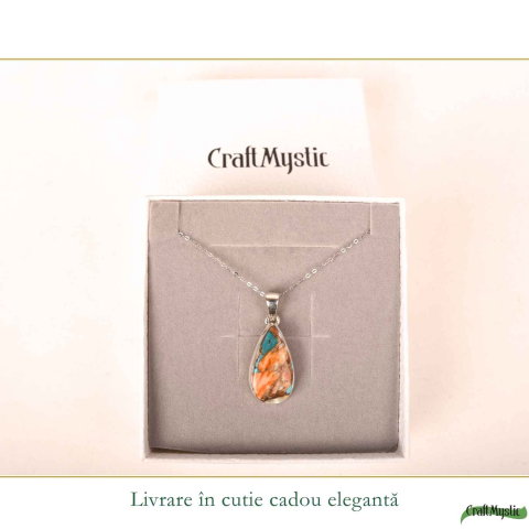Colier argint 925 cu Turcoaz Arizona lacrima – Protectie si echilibru [5]