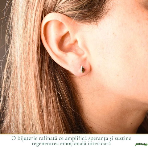 Cercei Argint 925 cu Turmalina Verde Lacrima – Prosperitate si Echilibru Interior [1]