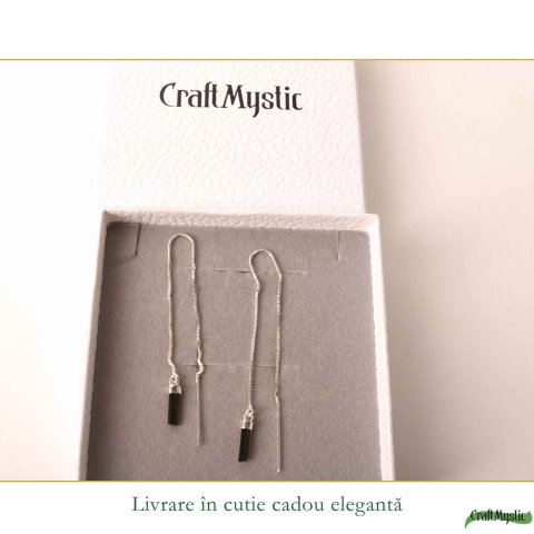 Cercei Argint 925 cu Turmalina Verde Bruta – Prosperitate si Armonie Interioara [5]