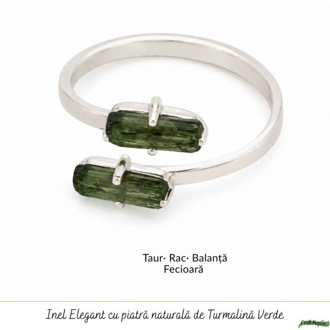 Inel Argint 925 cu Turmalina Verde Bruta – Echilibru si Energie Naturala [4]