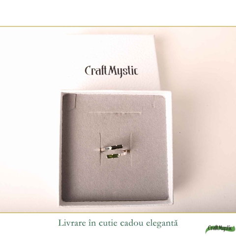 Inel Argint 925 cu Turmalina Verde Bruta – Echilibru si Energie Naturala [5]