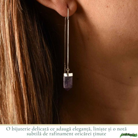 Cercei Argint 925 Varf cu Ametist Natural – Eleganta, Claritate si Energie Pozitiva [1]