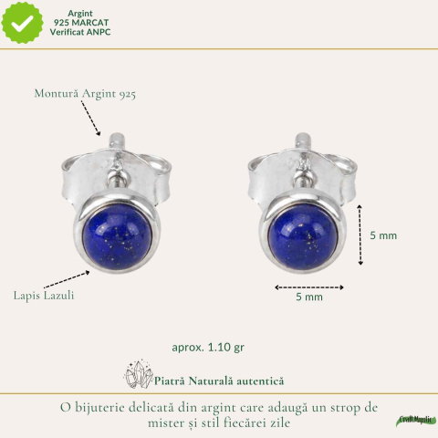 Cercei argint 925 rotunzi cu Lapis Lazuli – claritate si exprimare autentica [3]