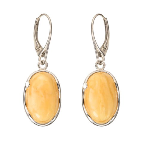 Taur - Cercei Argint 925 Ovali cu Chihlimbar Galben – Energie Calda si Eleganta Naturala