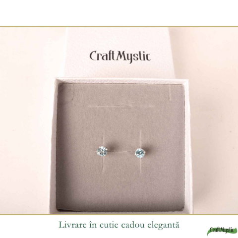 Cercei argint 925 rotunzi cu topaz albastru – calm si claritate zilnica [5]