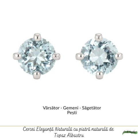 Cercei argint 925 rotunzi cu topaz albastru – calm si claritate zilnica [4]