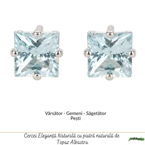 Cercei argint 925 patrati cu topaz albastru – calm si claritate zilnica [4]