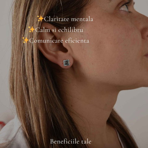 Cercei argint 925 patrati cu topaz albastru – calm si claritate zilnica [2]