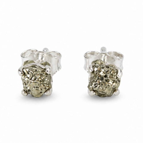 Claritate Mentala si Focus - Cercei argint 925 cu Pirita bruta – protectie si incredere autentica