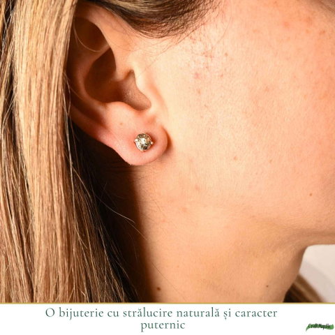 Cercei argint 925 cu Pirita bruta – protectie si incredere autentica [1]