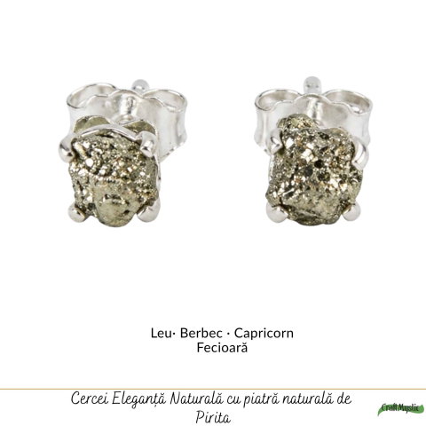 Cercei argint 925 cu Pirita bruta – protectie si incredere autentica [4]