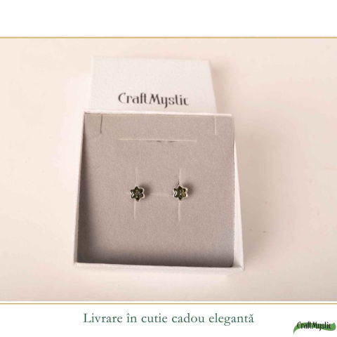 Cercei Argint 925 Stea cu Chihlimbar Verde – Energie, Inspirtie si Eleganta [5]