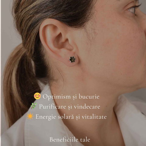 Cercei Argint 925 Stea cu Chihlimbar Verde – Energie, Inspirtie si Eleganta [2]