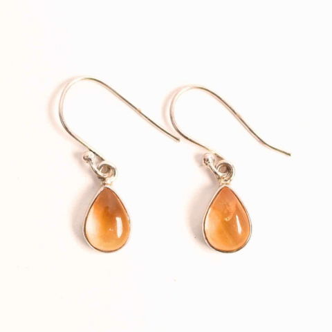 Balanta - Cercei Argint 925 cu Citrin Natural forma de lacrima- Energie și Prosperitate