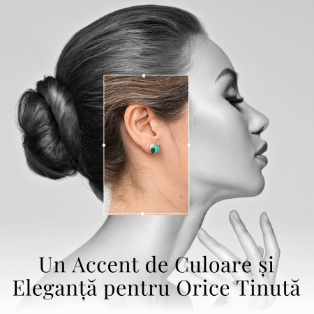 Cercei Argintii cu Citrin si Inchidere Clasica cu Surub [8]