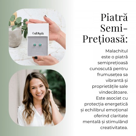 Cercei Argintii cu Citrin si Inchidere Clasica cu Surub [6]