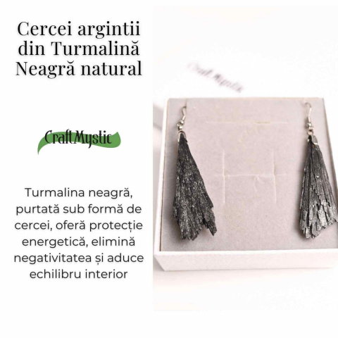 Cercei cu Turmalina Neagra model Aripa – Protectie si Eleganta Naturala [2]