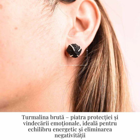Cercei cu Turmalina Neagra Bruta – Protectie si Stabilitate [1]