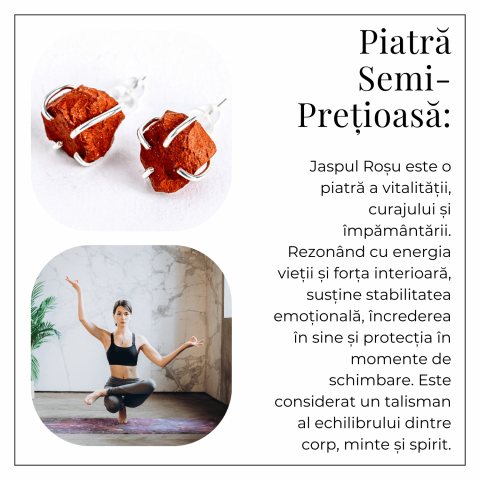 Talisman pentru impamantare si putere interioara – Cercei cu Jasp Rosu [3]