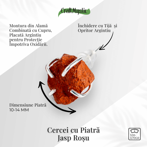 Talisman pentru impamantare si putere interioara – Cercei cu Jasp Rosu [2]