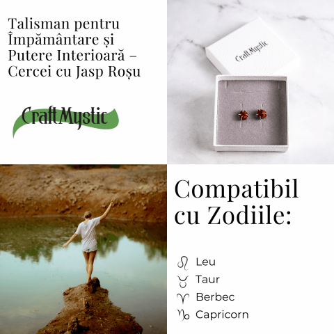 Talisman pentru impamantare si putere interioara – Cercei cu Jasp Rosu [4]
