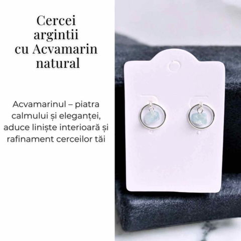 Cercei cu Acvamarin Brut – Calm si Claritate Mentala [2]