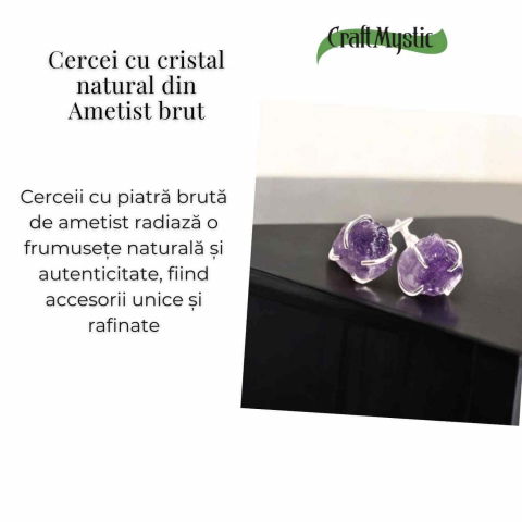 Cercei cu Ametist Brut – Energie Pozitiva si Echilibru Interior [2]