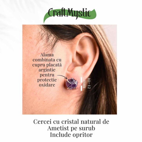 Cercei cu Ametist Brut – Energie Pozitiva si Echilibru Interior [3]