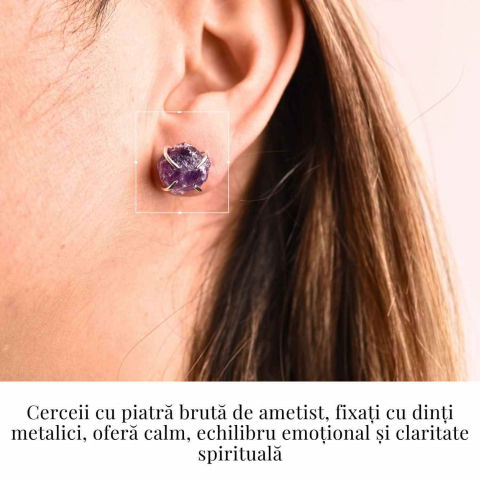Cercei cu Ametist Brut – Energie Pozitiva si Echilibru Interior [1]