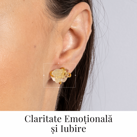 Bijuterie a Iubirii – Cercei cu Cuart Roz si Finisaj Auriu [1]