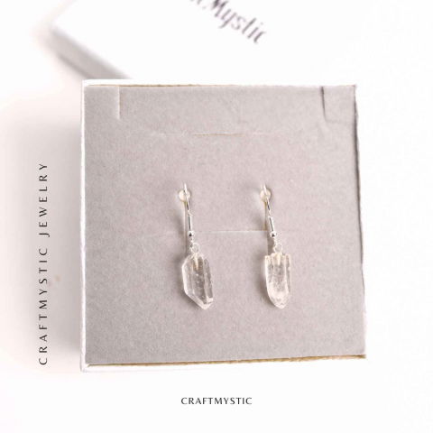 Cercei Argintii cu Cristal de Stanca, Claritate si Eleganta Naturala [5]