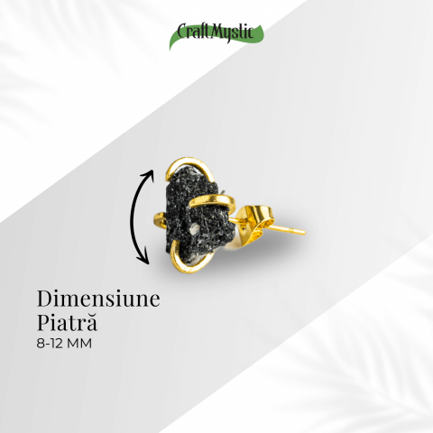 Protectie si Eleganta – Cercei cu Turmalina Neagra si Accente Aurii [3]