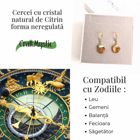 Cercei Aurii cu Citrin Rulat, Eleganta si Energie Pozitiva [3]
