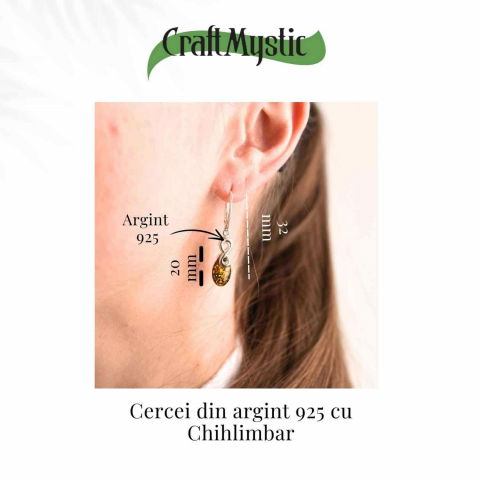Cercei din Argint 925 cu Chihlimbar - Simbolul Infinit pentru Echilibru si Eleganta [2]