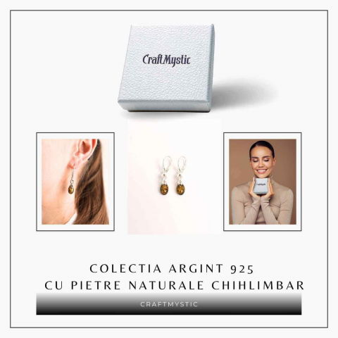 Cercei din Argint 925 cu Chihlimbar - Simbolul Infinit pentru Echilibru si Eleganta [6]