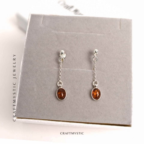 Cercei lungi din argint 925 cu chihlimbar natural – Energie si Rafinament [5]