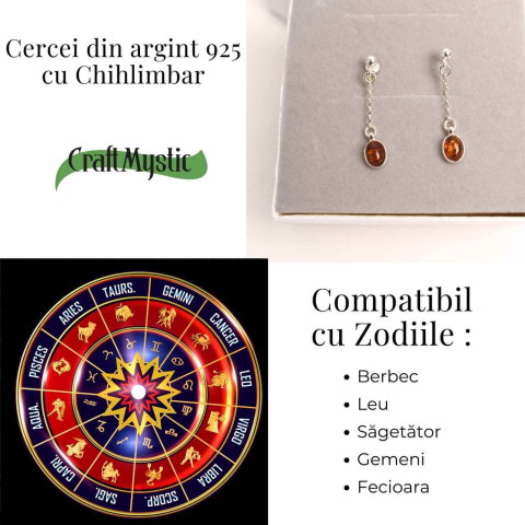 Cercei lungi din argint 925 cu chihlimbar natural – Energie si Rafinament [4]