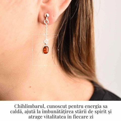 Cercei lungi din argint 925 cu chihlimbar natural – Energie si Rafinament [1]