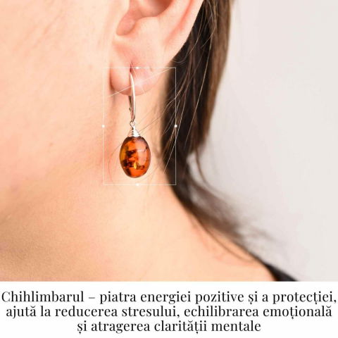 Cercei Ovali din argint 925 cu Chihlimbar Natural – Protectie si Eleganta [1]