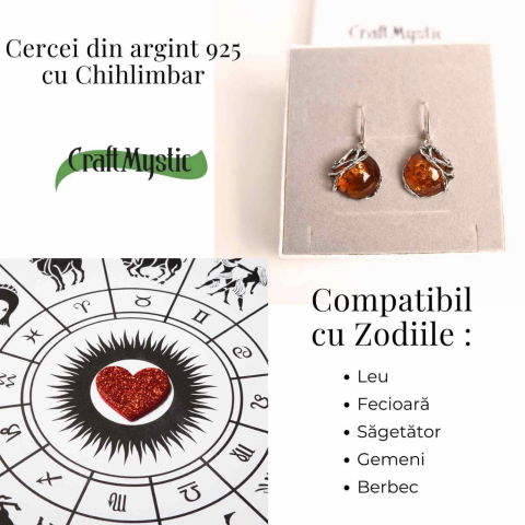 Cercei Argint 925 cu Chihlimbar - Eleganta si Protectie Naturala [3]