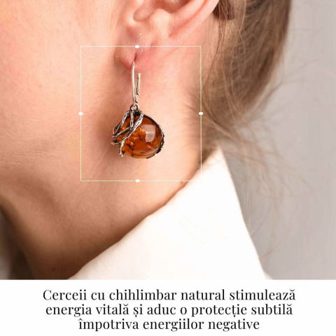Cercei Argint 925 cu Chihlimbar - Eleganta si Protectie Naturala [1]