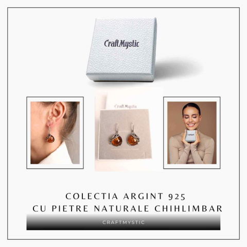 Cercei Argint 925 cu Chihlimbar - Eleganta si Protectie Naturala [6]