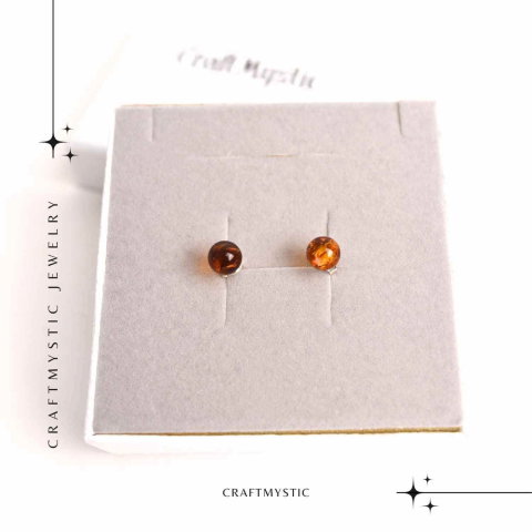 Cercei Argint 925 cu Chihlimbar Bobita - Eleganta si Energie Pozitiva [5]