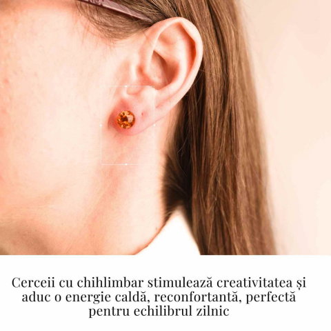Cercei Argint 925 cu Chihlimbar Bobita - Eleganta si Energie Pozitiva [1]