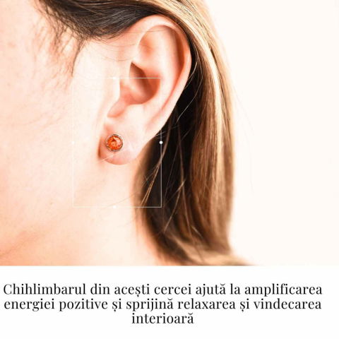 Cercei rotunzi argint 925 cu Chihlimbar Natural – Energie Pozitiva si Eleganta [1]