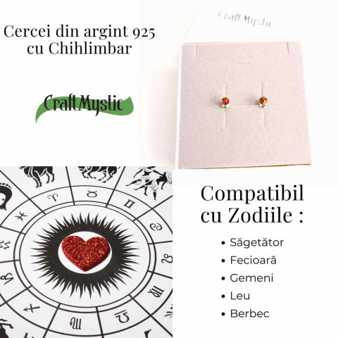 Cercei Argint 925 cu Chihlimbar Bobita - Eleganta si Energie Naturala [3]