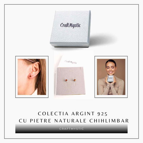 Cercei Argint 925 cu Chihlimbar Bobita - Eleganta si Energie Naturala [6]