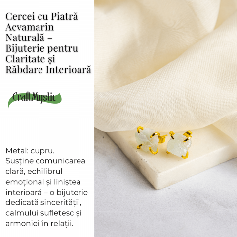 Talismanul Claritatii – Cercei cu Piatra Acvamarin Naturala [2]