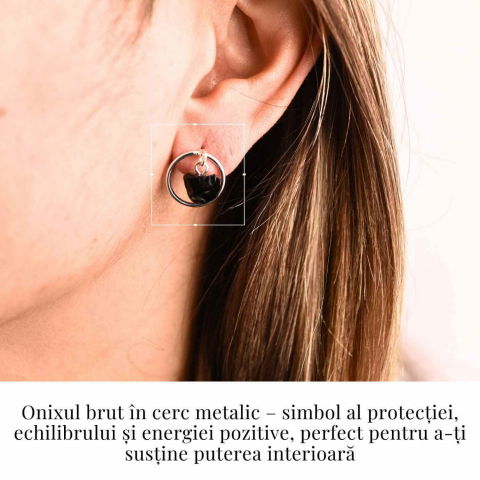 Cercei cu Onix Brut Sferic – Protectie si Eleganta Naturala [1]