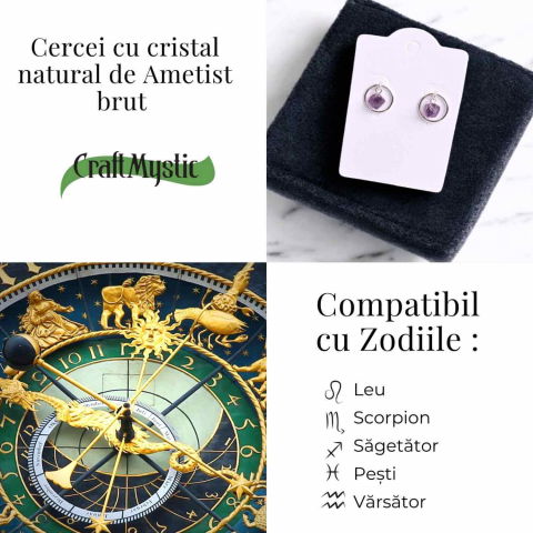 Cercei cu Ametist Brut – Calm si Claritate Spirituala [4]